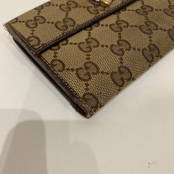 Gucci Brown GG Canvas Wallet Sku#84386 (gently used) - Picture 5 of 13